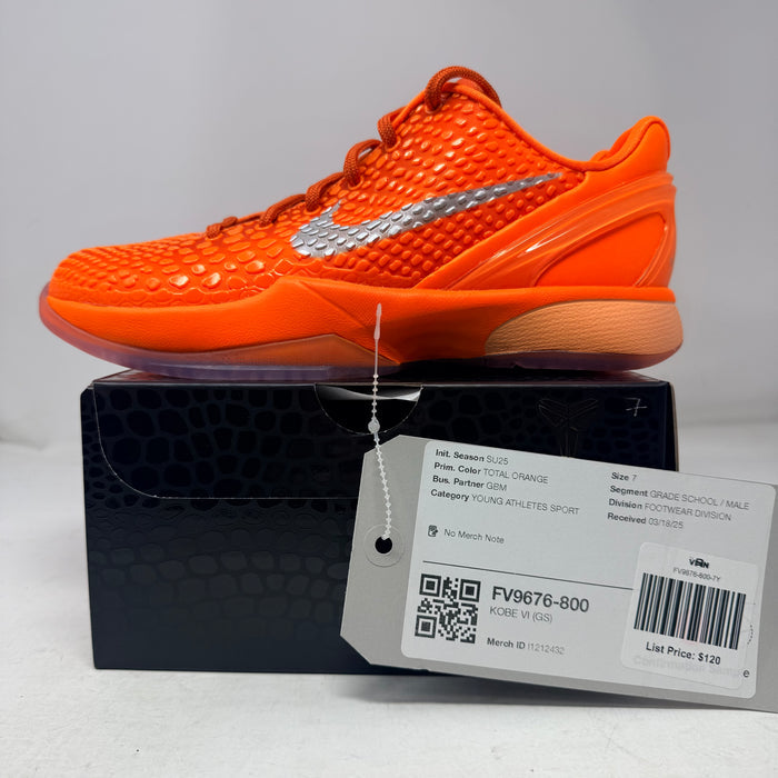 Nike Kobe 6 Total Orange (GS) SAMPLE