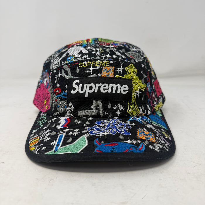 Supreme AOI Embroidered Camp Cap Black