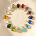 Additional Teardrop Birthstone Charm for Mom Necklace, Teardrop Birthstone Bezel Pendant