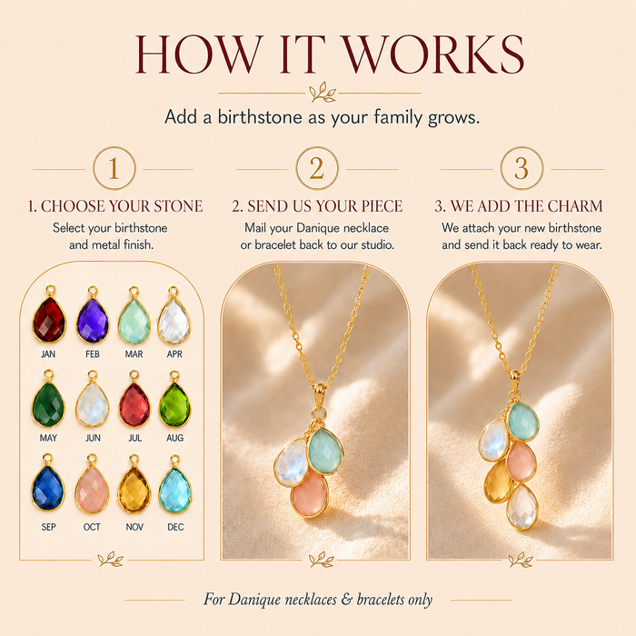 Additional Teardrop Birthstone Charm for Mom Necklace, Teardrop Birthstone Bezel Pendant
