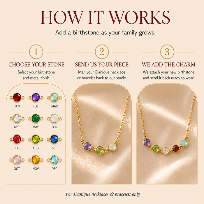 Additional Tiny Round Birthstone Charm [6mm], for Danique Jewelry Necklace or Bracelet
