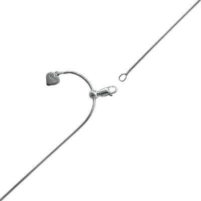 Adjustable Snake Chain in Sterling Silver (24inches and 1.2mm wide)