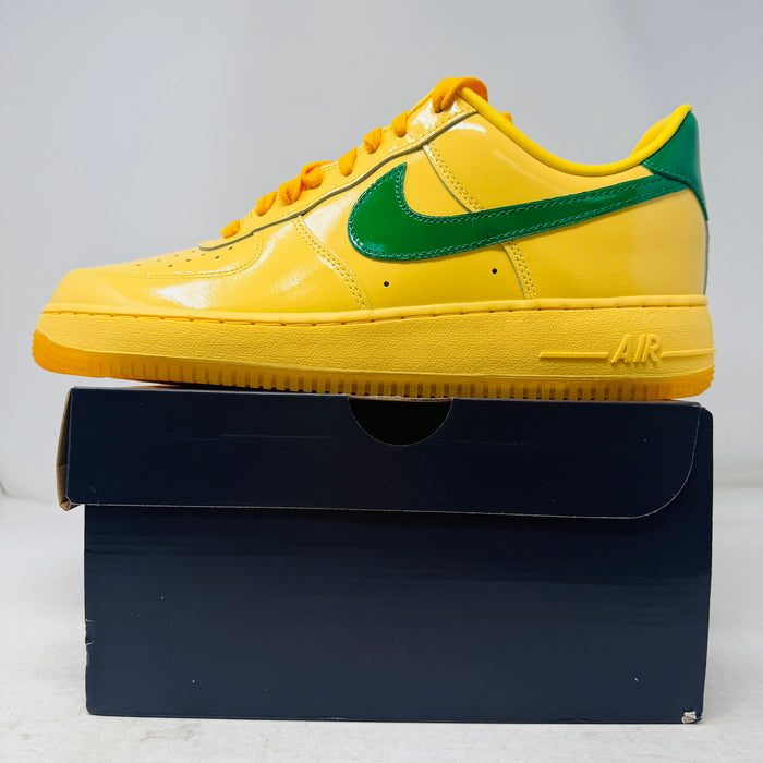 Nike Air Force 1 Low Patent Leather Topaz Gold Pine Green