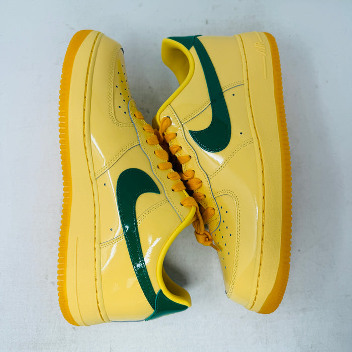 Nike Air Force 1 Low Patent Leather Topaz Gold Pine Green