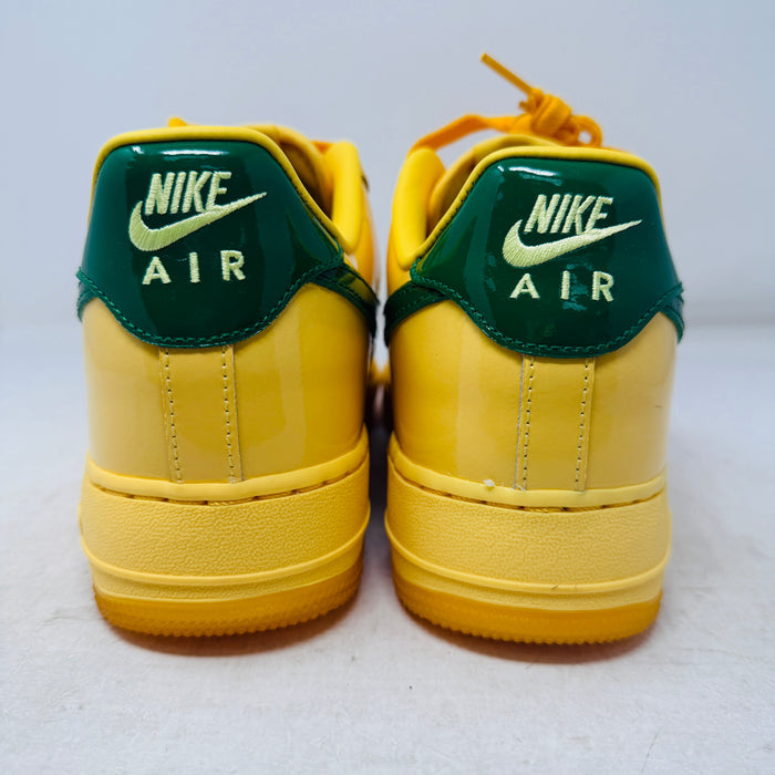 Nike Air Force 1 Low Patent Leather Topaz Gold Pine Green
