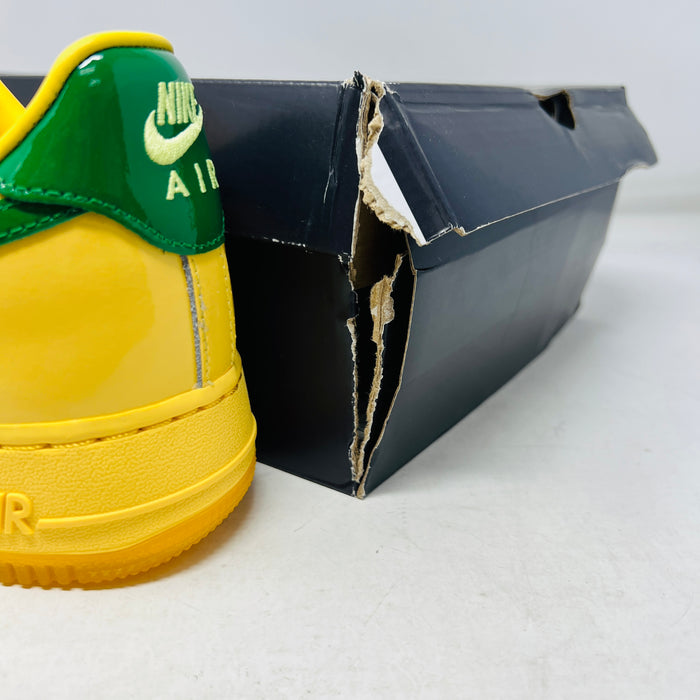 Nike Air Force 1 Low Patent Leather Topaz Gold Pine Green