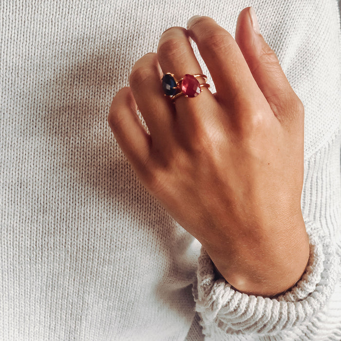 Alexandrite Teardrop Prong Set Ring | June Birthstone, Sterling Silver, Gold Vermeil, Rose Gold Vermeil, Birthday or Anniversary Gift for Her, Wife