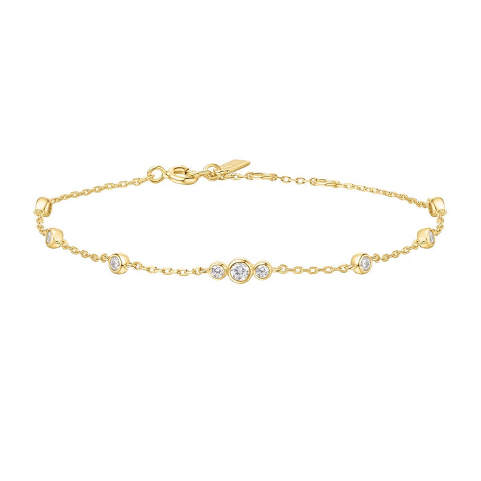 Ania Haie Cubic Zirconia Bezel Bracelet in Sterling Silver with 14kt Gold Plate