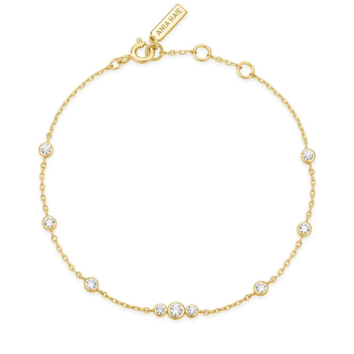 Ania Haie Cubic Zirconia Bezel Bracelet in Sterling Silver with 14kt Gold Plate