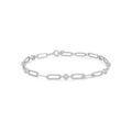 Ania Haie Cubic Zirconia Bezel Paperclip Bracelet in Sterling Silver