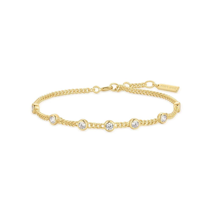 Ania Haie Cubic Zirconia Bracelet in Sterling Silver with 14kt Yellow Gold Plate
