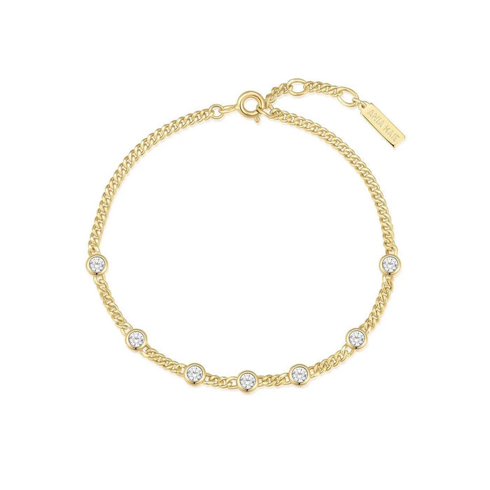 Ania Haie Cubic Zirconia Bracelet in Sterling Silver with 14kt Yellow Gold Plate