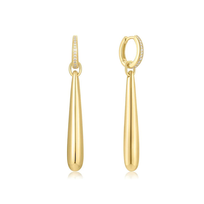 Ania Haie Cubic Zirconia Drop Earrings in Sterling Silver with 14kt Gold Plate