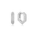 Ania Haie Cubic Zirconia Huggie Hoop Earrings in Sterling Silver