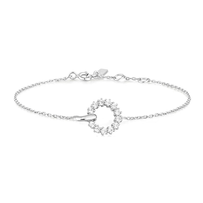 Ania Haie Cubic Zirconia Interlocking Circle Bracelet in Sterling Silver