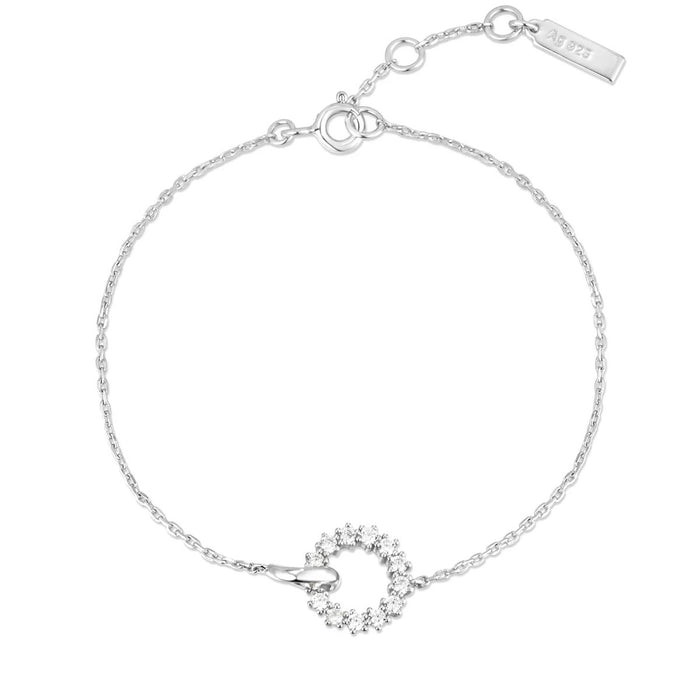 Ania Haie Cubic Zirconia Interlocking Circle Bracelet in Sterling Silver