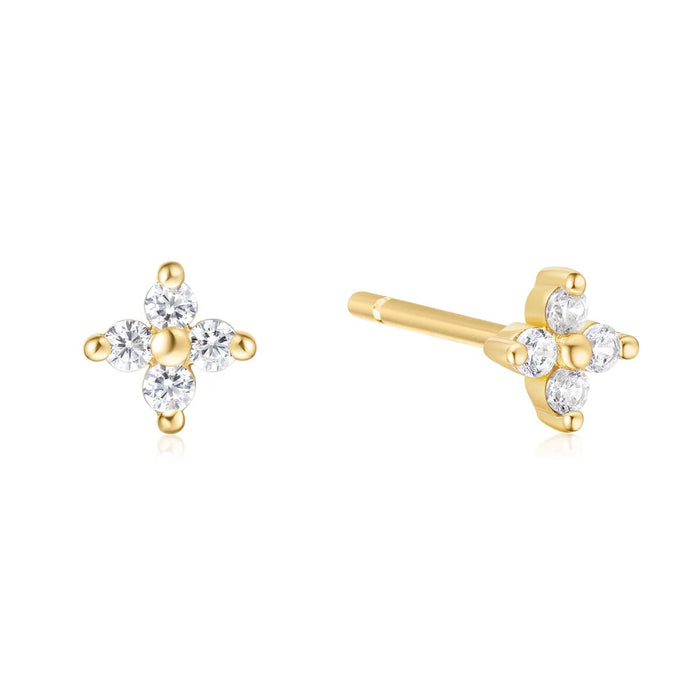 Ania Haie Cubic Zirconia Sparkle Earrings in Sterling Silver with 14kt Gold Plate