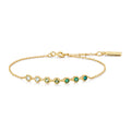 Ania Haie Green Cubic Zirconia Bracelet in Sterling Silver with 14kt Yellow Gold Plate