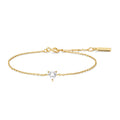 Ania Haie Heart Shape Cubic Zirconia Bracelet in Sterling Silver with 14kt Yellow Gold Plate