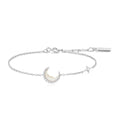 Ania Haie Mother of Pearl Crescent Moon Bracelet in Sterling Silver with Cubic Zirconia