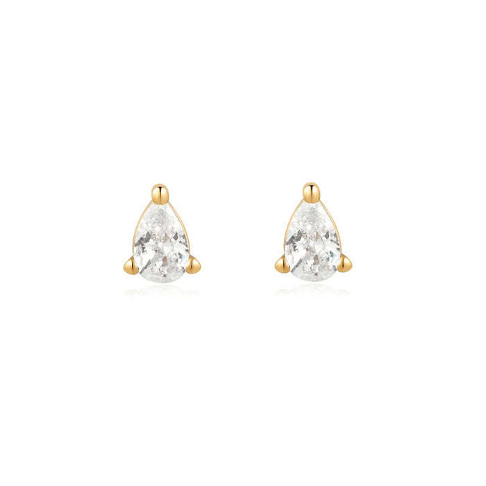 Ania Haie Pear Shaped Cubic Zirconia Earrings in Sterling Silver with 14kt Gold Plate