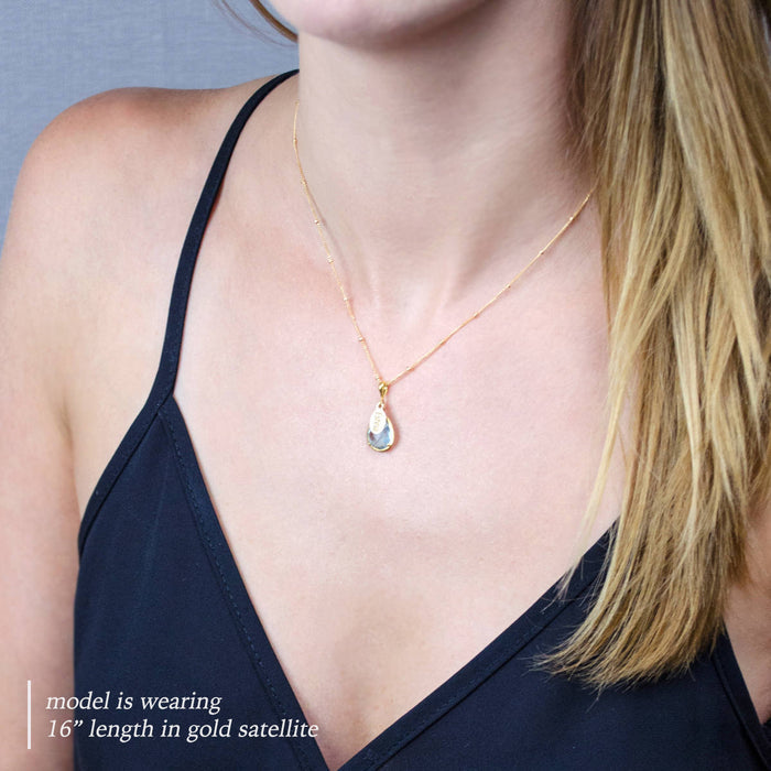 April Birthstone & Name Necklace | Clear Quartz, Personalized Birthday Gift for Women, Sterling Silver or Gold Filled, Meaningful Jewelry Gift for Her