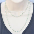 Aqua Chalcedony long  station necklace - March Birthstone
