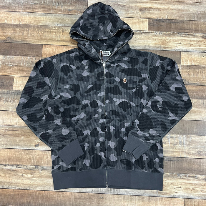 BAPE Color Camo Thermal Full Zip Hoodie Black