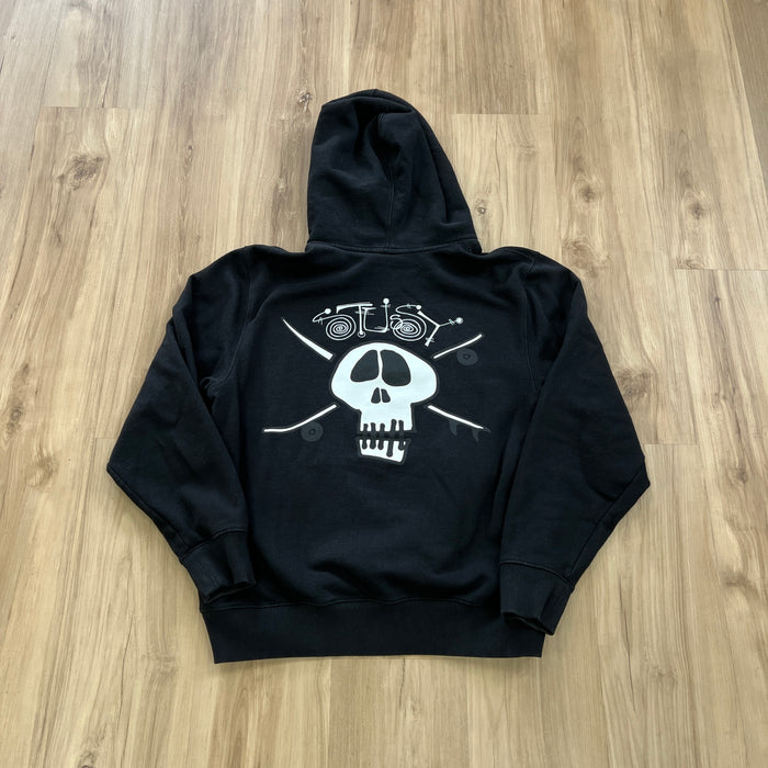 Black Stüssy Surf Skate Skull Hoodie