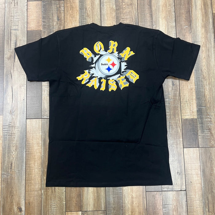 Born x Raised Black Pittsburgh Steelers T-Shirt Black