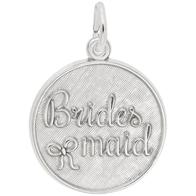 Bridesmaid Disc Charm in Sterling Silver