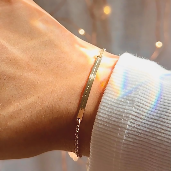 personalized morse code bar bracelet gold filled skinny bar bracelet with custom word converted to dots and dashes secret message jewelry gift for him adjustable chain option minimalist bar bracelet men women couples anniversary, sterling silver alternative morse code bracelet dainty
