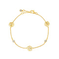 Crislu Cubic Zirconia Rosy Stationary Bracelet in Sterling Silver with 18kt Yellow Gold Finish