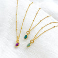 Custom Birthstone Dainty Necklace