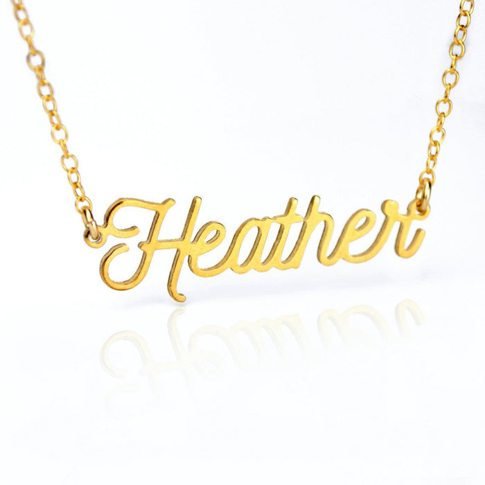 Custom Name Plate Necklace in Gold of Sterling SIlver