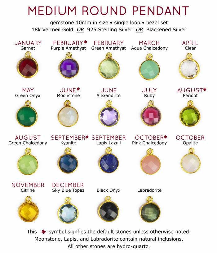 Customizable Round Birthstone Vertical Station Necklace