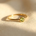 peridot bezel ring tiny gold minimalist ring august birthstone dainty stacking ring