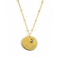 December Engraved Disk Pendant Necklace
