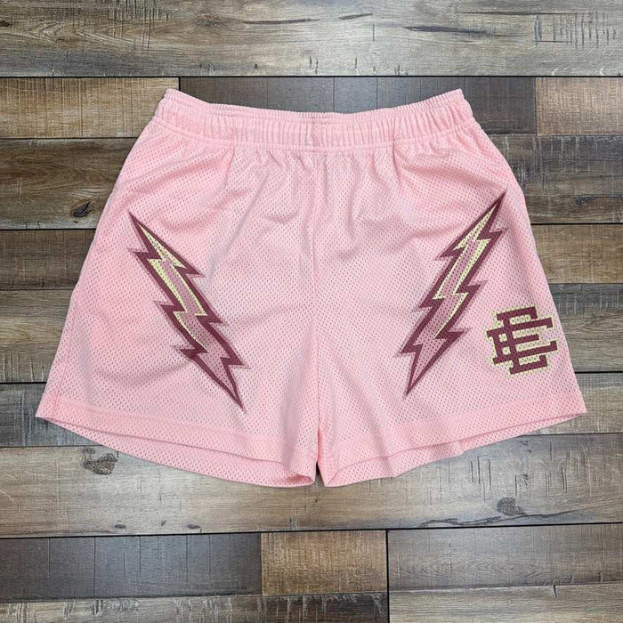 Eric Emanuel Pink Lightning Bolt Shorts brand new vibrant design