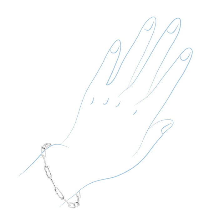 Etched Paperclip Bracelet in Sterling Silver