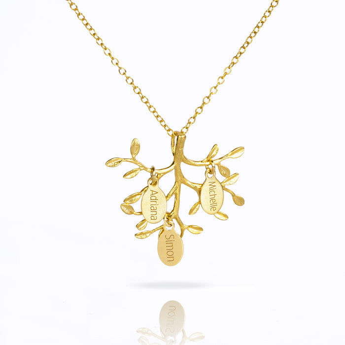 Family Tree Necklace with Kids Names