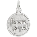 Flower Girl Disc Charm in Sterling Silver