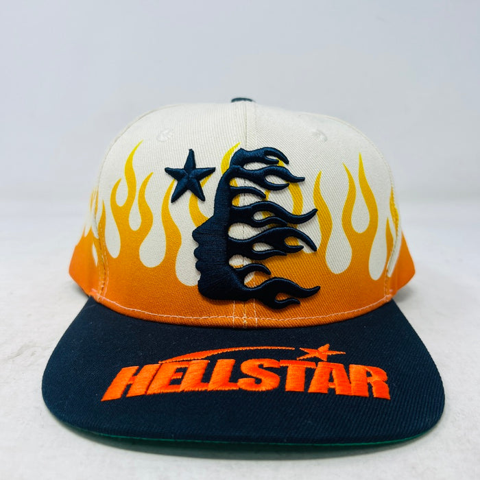 Hellstar Flame Vintage Snapback Hat Cream/Navy