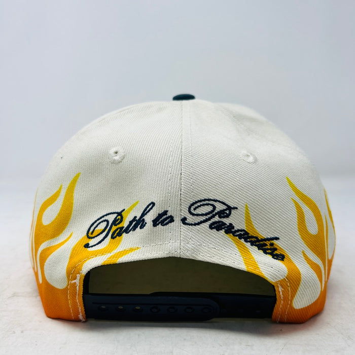 Hellstar Flame Vintage Snapback Hat Cream/Navy