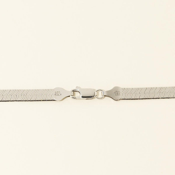 Herringbone Chain in Sterling Silver (18 inches and 4.5mm wide)