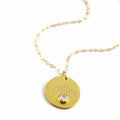June Engraved Disk Pendant Necklace
