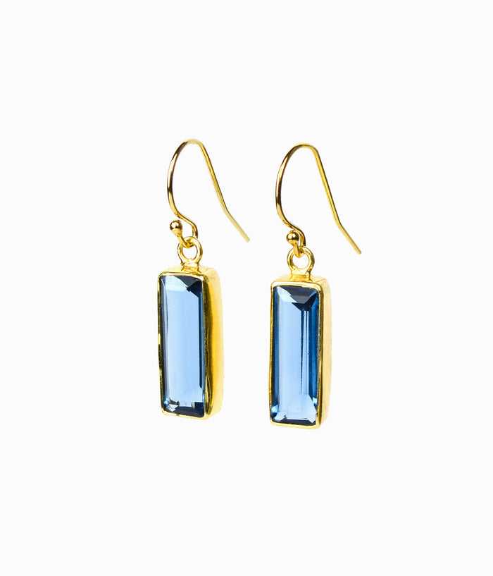 Kyanite Bar Earrings, September Birthstone : Adira Series
