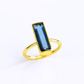 Blue Kyanite Quartz ring, September birthstone jewelry, deep navy blue gemstone, minimalist gemstone ring, Kyanite in silver, gold Kyanite ring, rose gold birthstone ring, Adira Series, unique Kyanite jewelry, bezel-set Kyanite ring, vertical gemstone ring