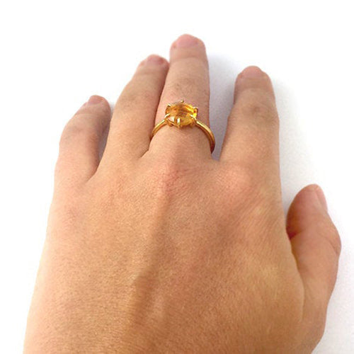 Kyanite Round Prong Set Ring - September Birthstone