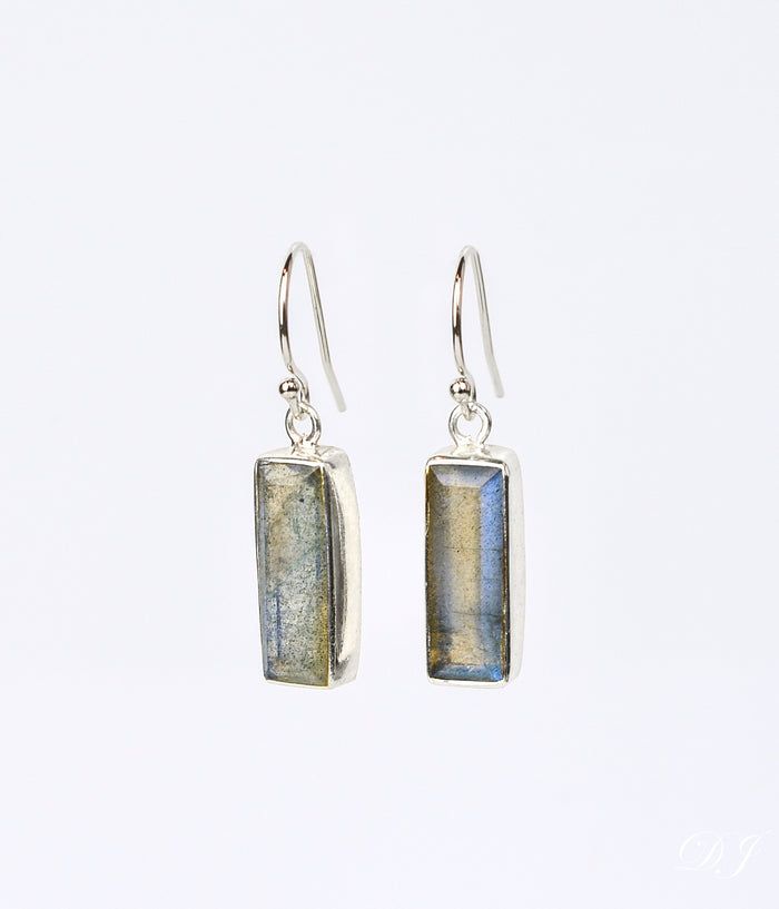Labradorite Bar Drop Earrings, Adira Series